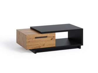 Couchtisch Ive 120 Schwarz Matt/Eiche Artisan