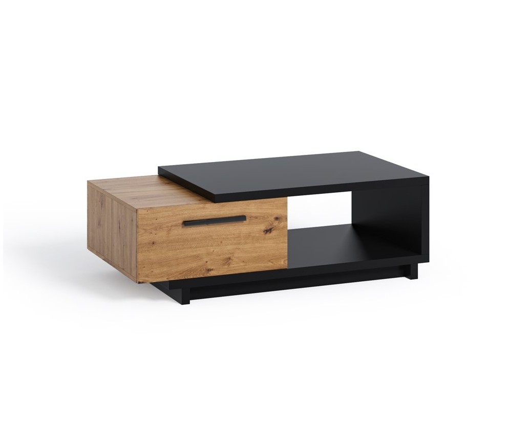 Couchtisch Ive 120 Schwarz Matt/Eiche Artisan