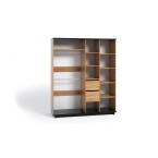 Schrank Ive 4D Schwarz Matt/Eiche Artisan